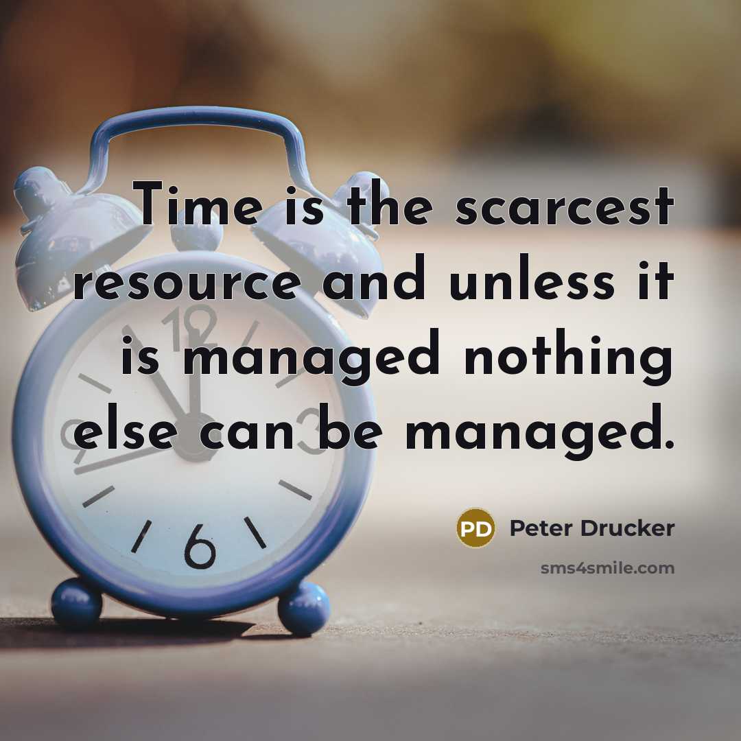 “Time is the scarcest resource and unless it is managed…” quote by Peter Drucker