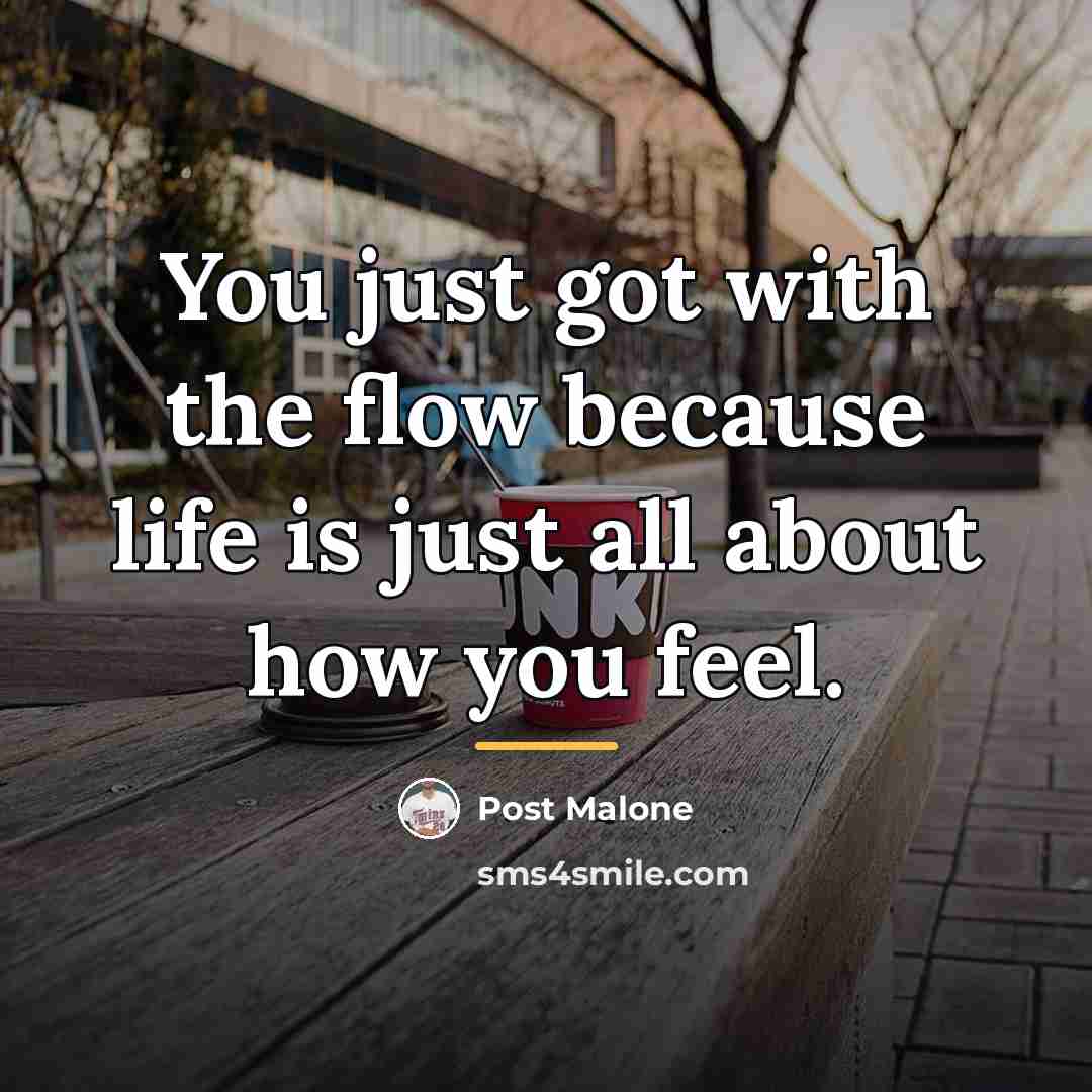 “You just got with the flow because life is just…” quote by Post Malone