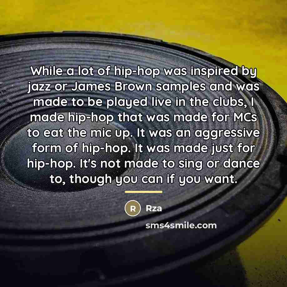 “While a lot of hip-hop was inspired by jazz or…” quote by Rza