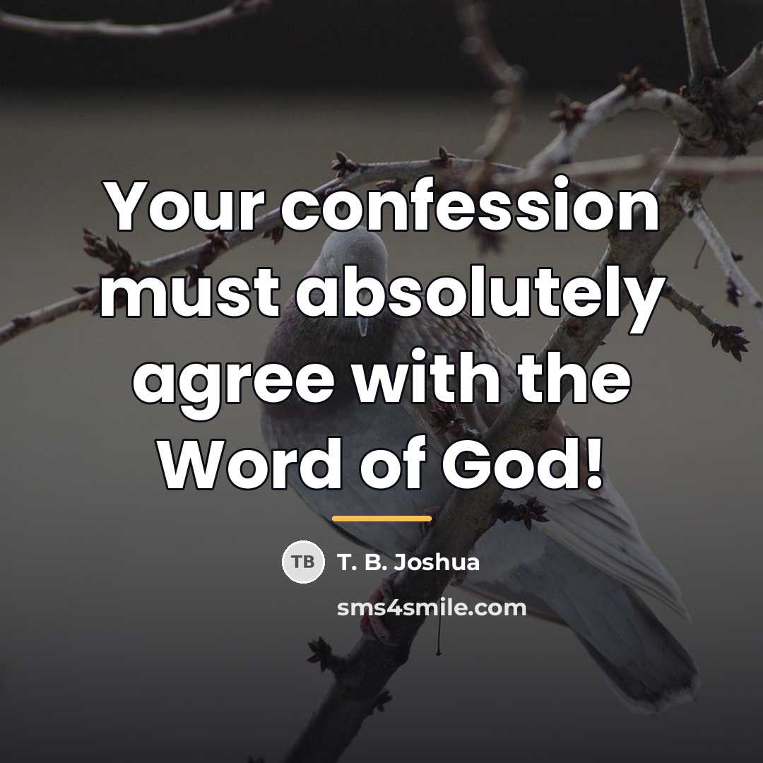 “Your confession must absolutely agree with the Word of God!…” quote by T. B. Joshua