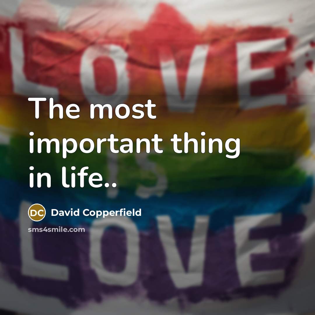 “The most important thing in life..…” quote by David Copperfield