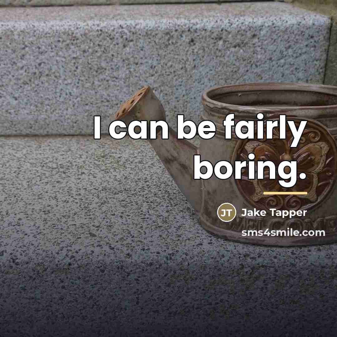 “I can be fairly boring.…” quote by Jake Tapper