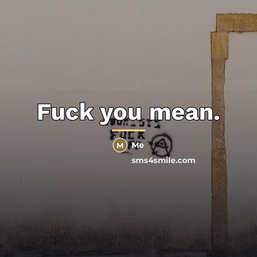 “Fuck you mean.…” quote by Me