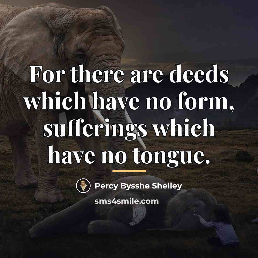 “For there are deeds which have no form, sufferings which…” quote by Percy Bysshe Shelley