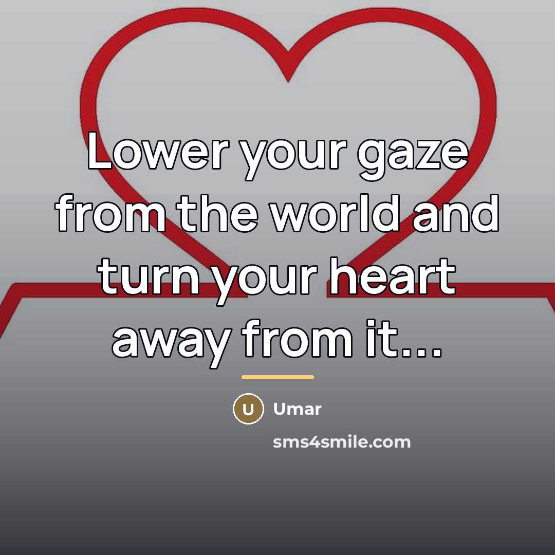 “Lower your gaze from the world and turn your heart…” quote by Umar