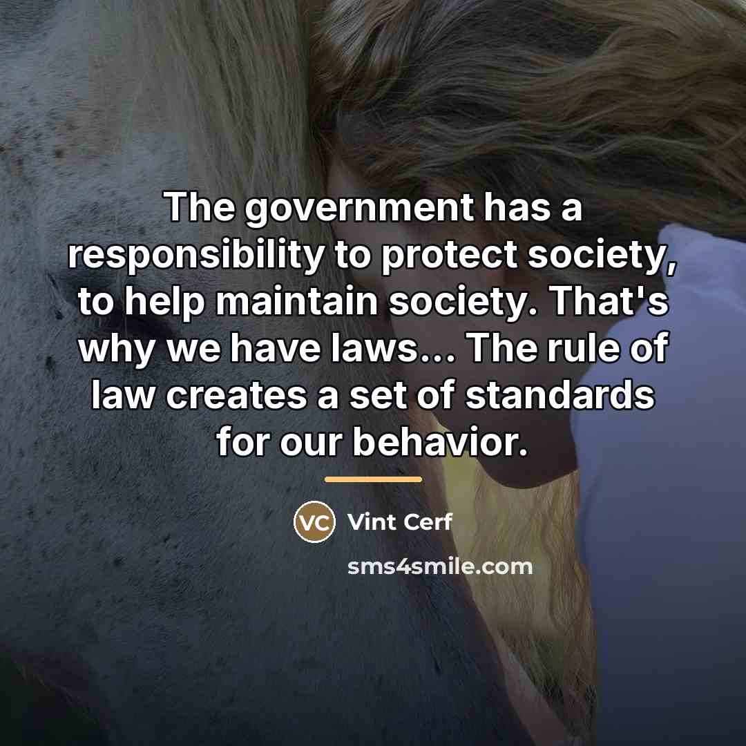 “The government has a responsibility to protect society, to help…” quote by Vint Cerf