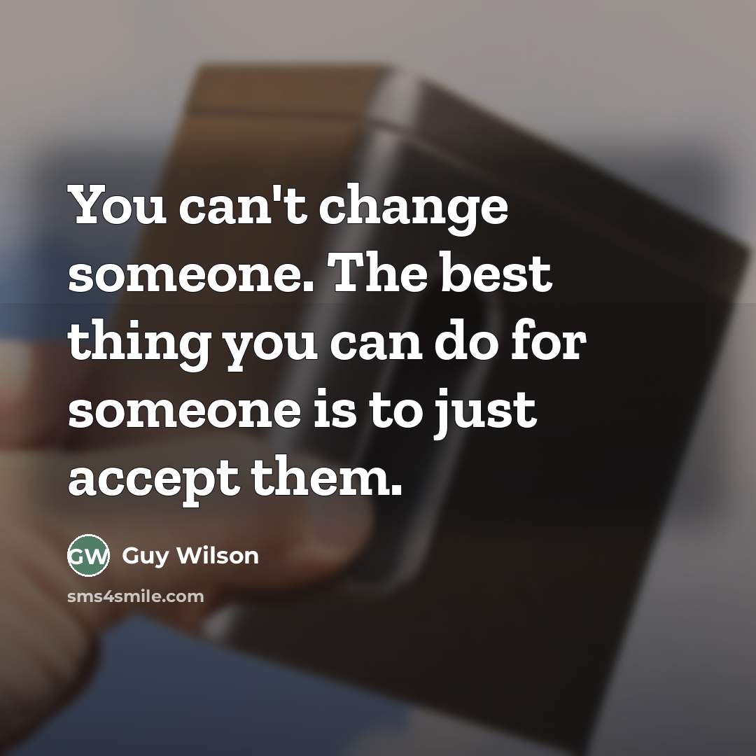 “You can't change someone. The best thing you can do…” quote by Guy Wilson
