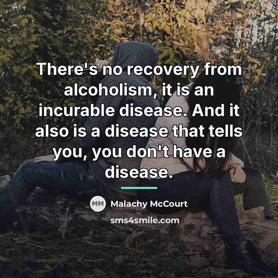 “There's no recovery from alcoholism, it is an incurable disease.…” quote by Malachy McCourt
