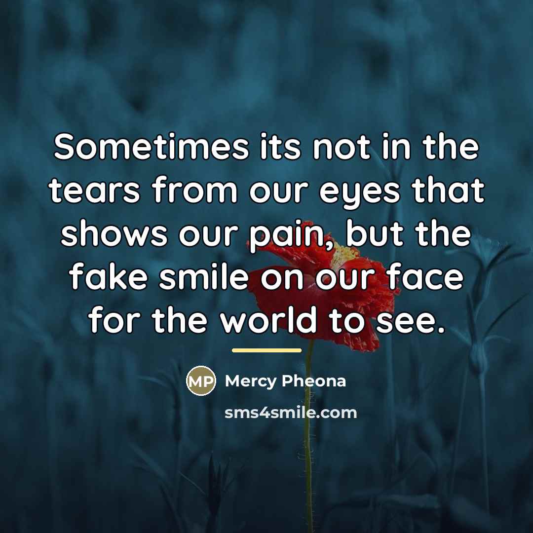 “Sometimes its not in the tears from our eyes that…” quote by Mercy Pheona