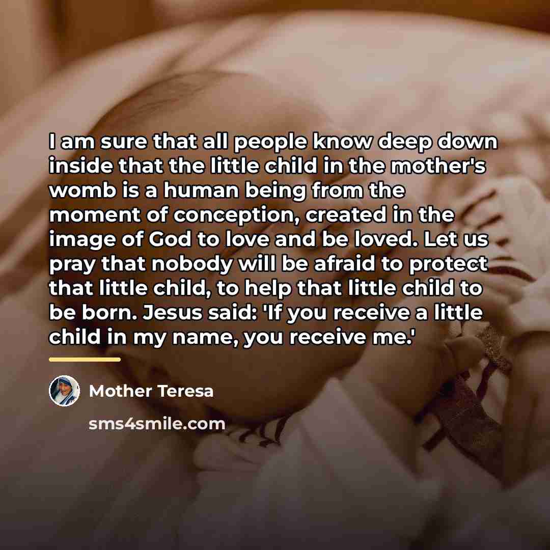 “I am sure that all people know deep down inside…” quote by Mother Teresa