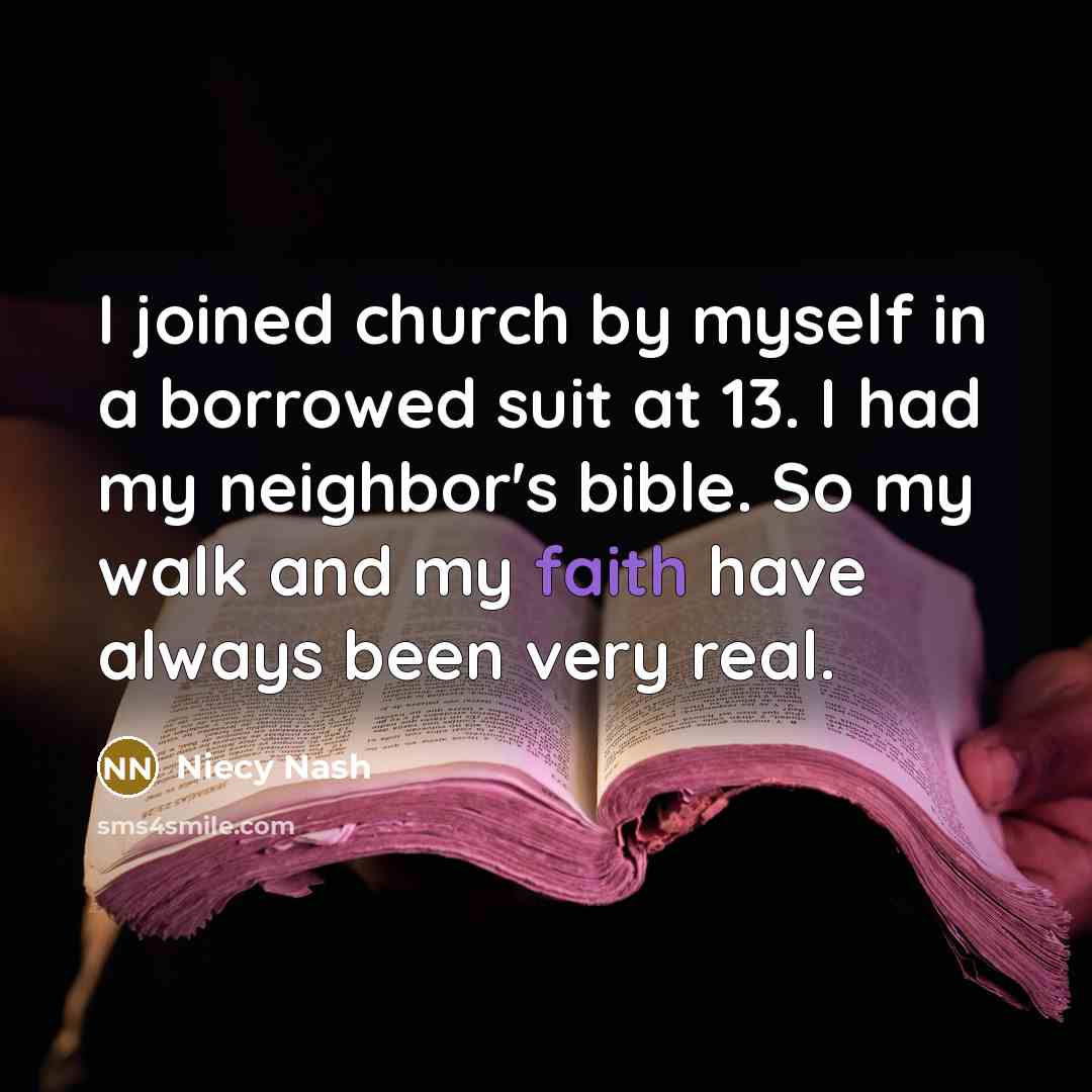 “I joined church by myself in a borrowed suit at…” quote by Niecy Nash