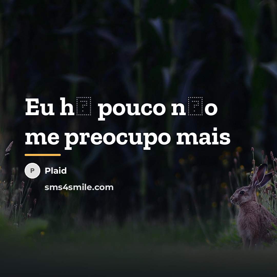 “Eu h� pouco n�o me preocupo mais…” quote by Plaid