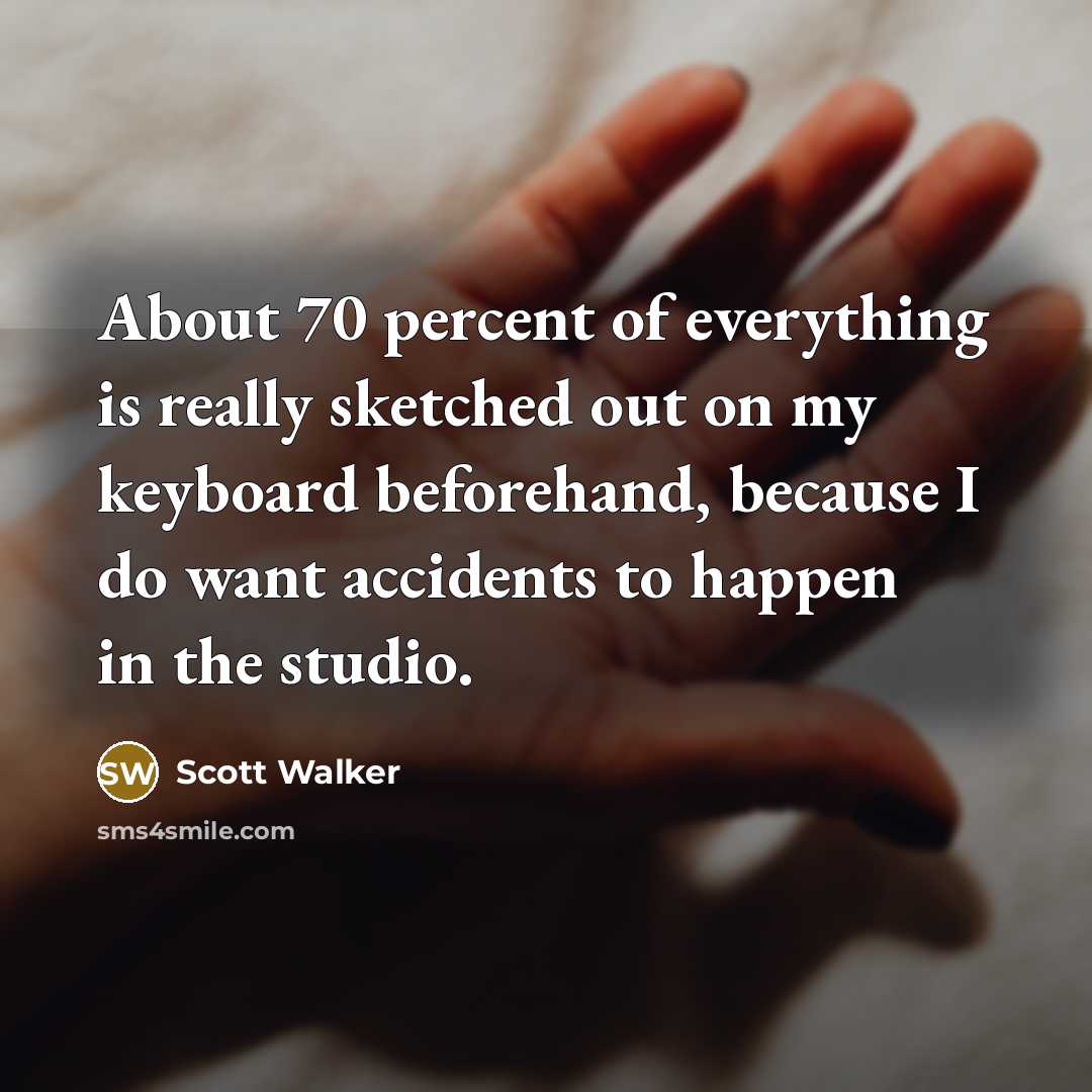 “About 70 percent of everything is really sketched out on…” quote by Scott Walker