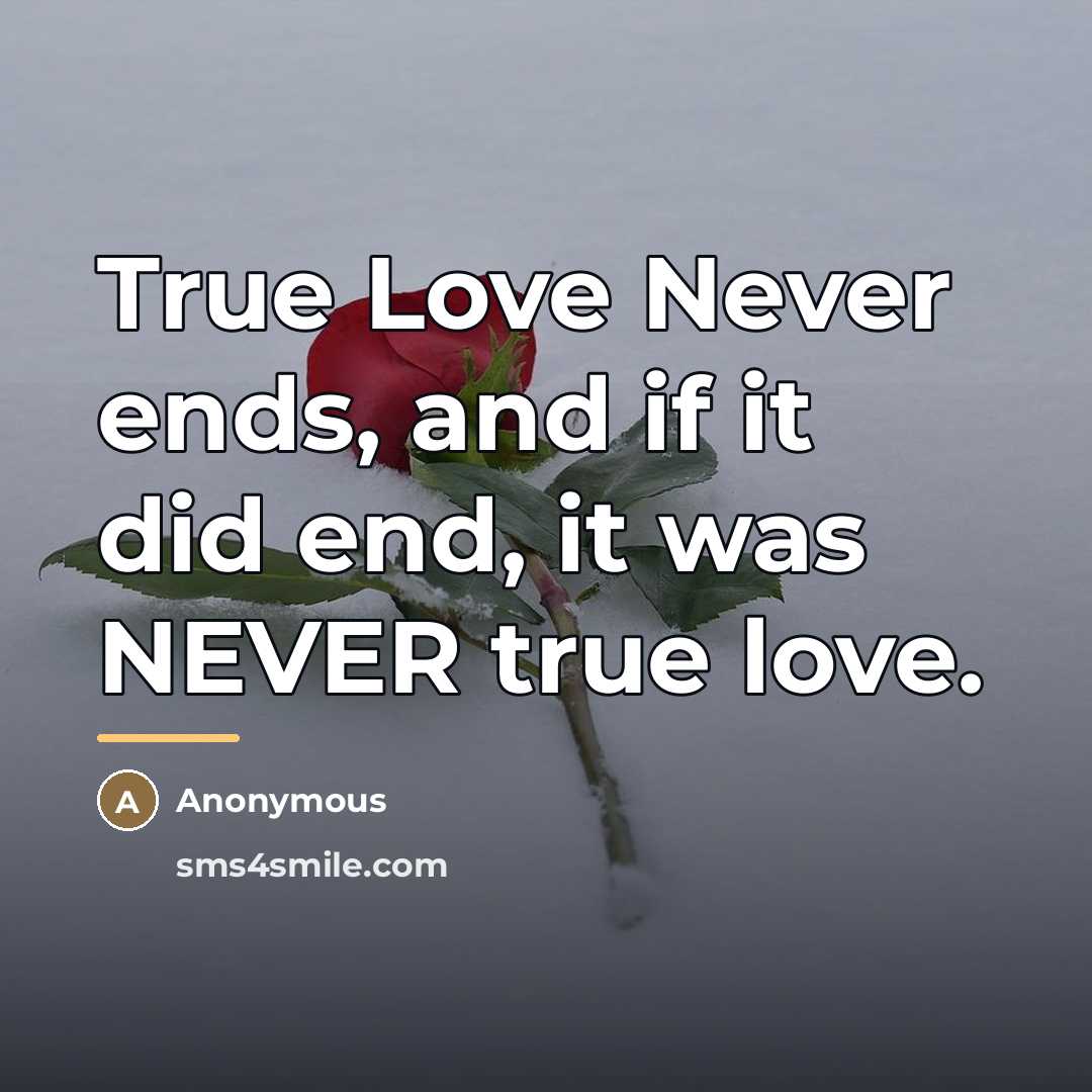 “True Love Never ends, and if it did end, it…” quote by Anonymous