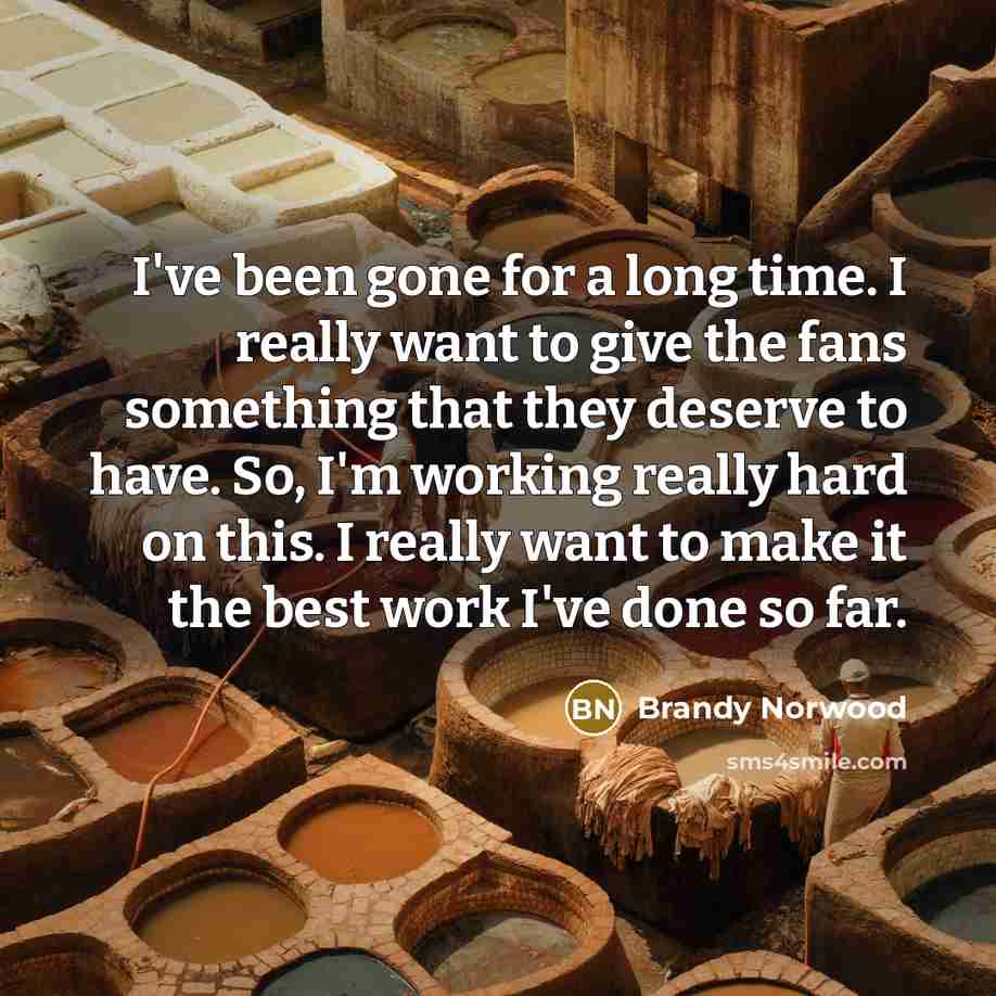 “I've been gone for a long time. I really want…” quote by Brandy Norwood