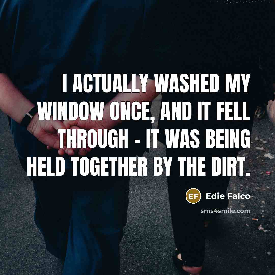 “I actually washed my window once, and it fell through…” quote by Edie Falco