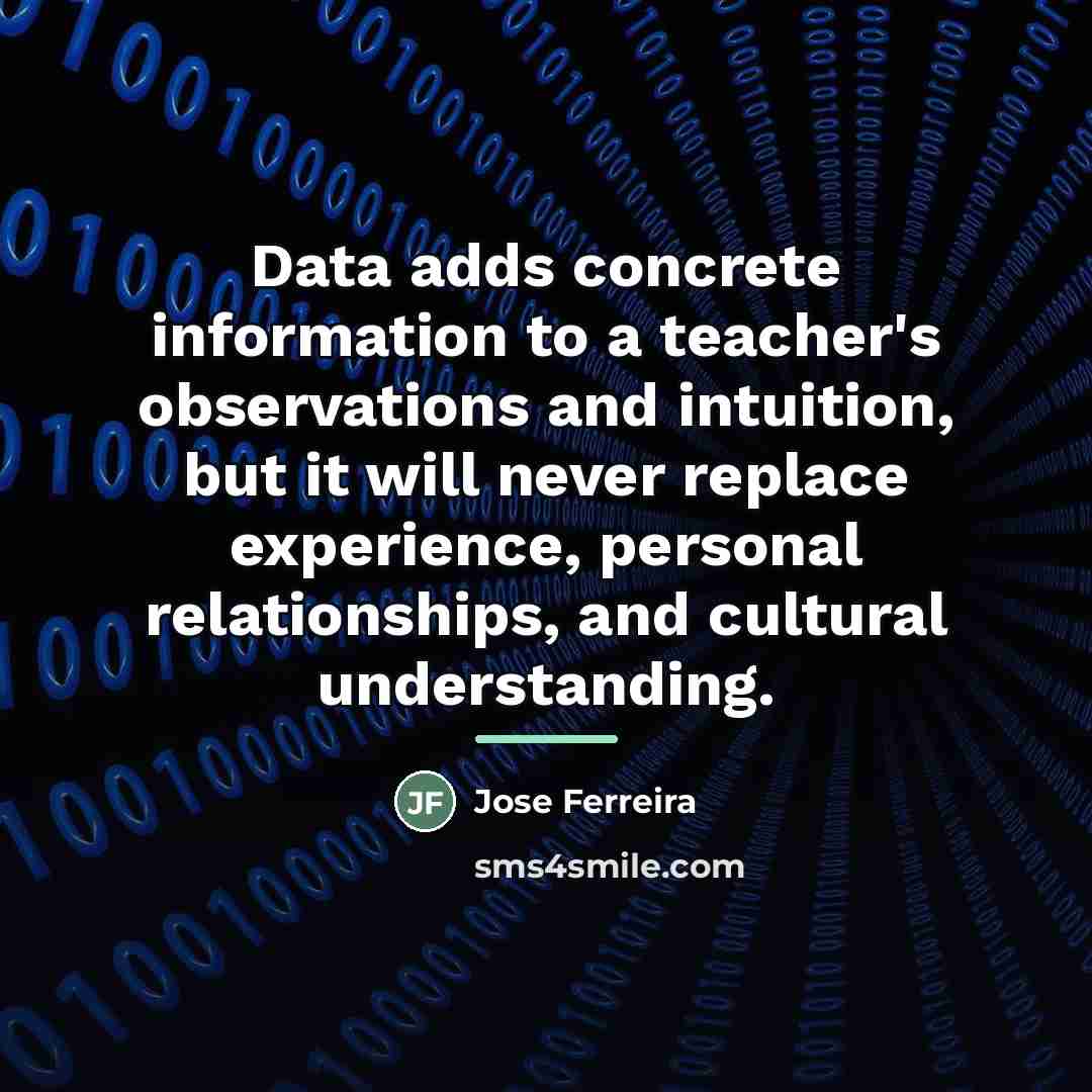 “Data adds concrete information to a teacher's observations and intuition,…” quote by Jose Ferreira