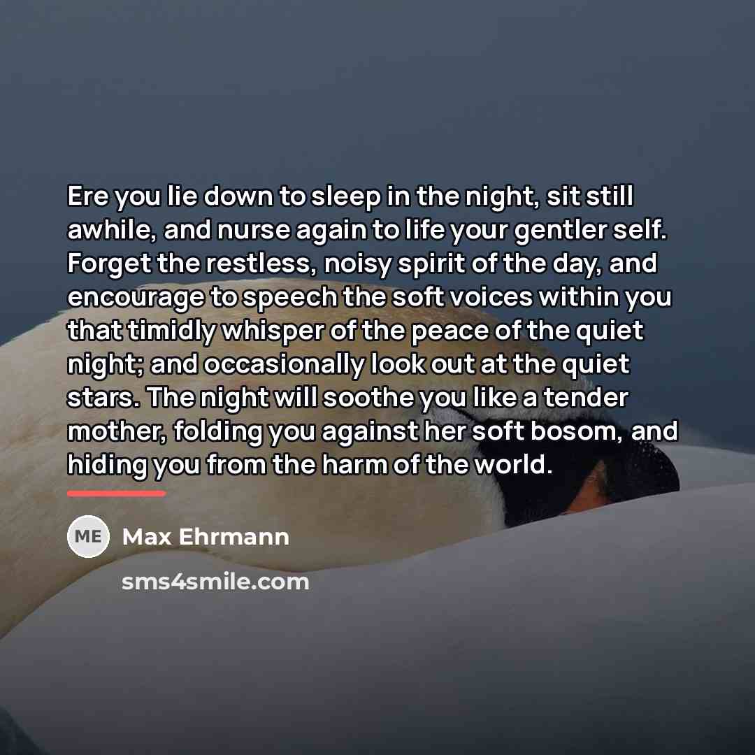 “Ere you lie down to sleep in the night, sit…” quote by Max Ehrmann