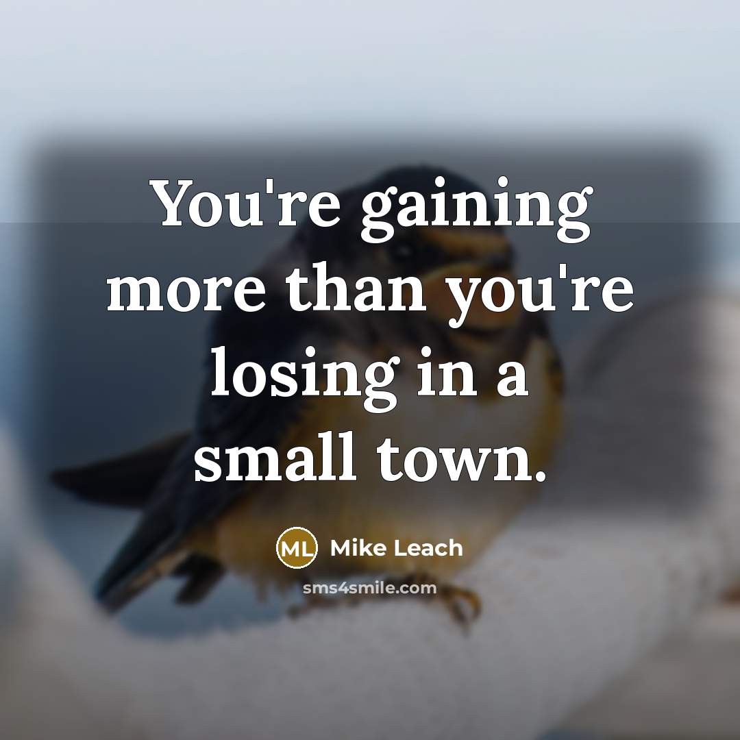 “You're gaining more than you're losing in a small town.…” quote by Mike Leach
