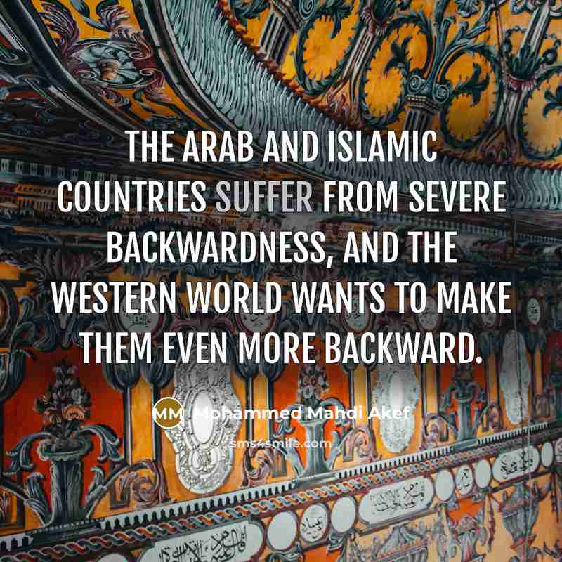 “The Arab and Islamic countries suffer from severe backwardness, and…” quote by Mohammed Mahdi Akef
