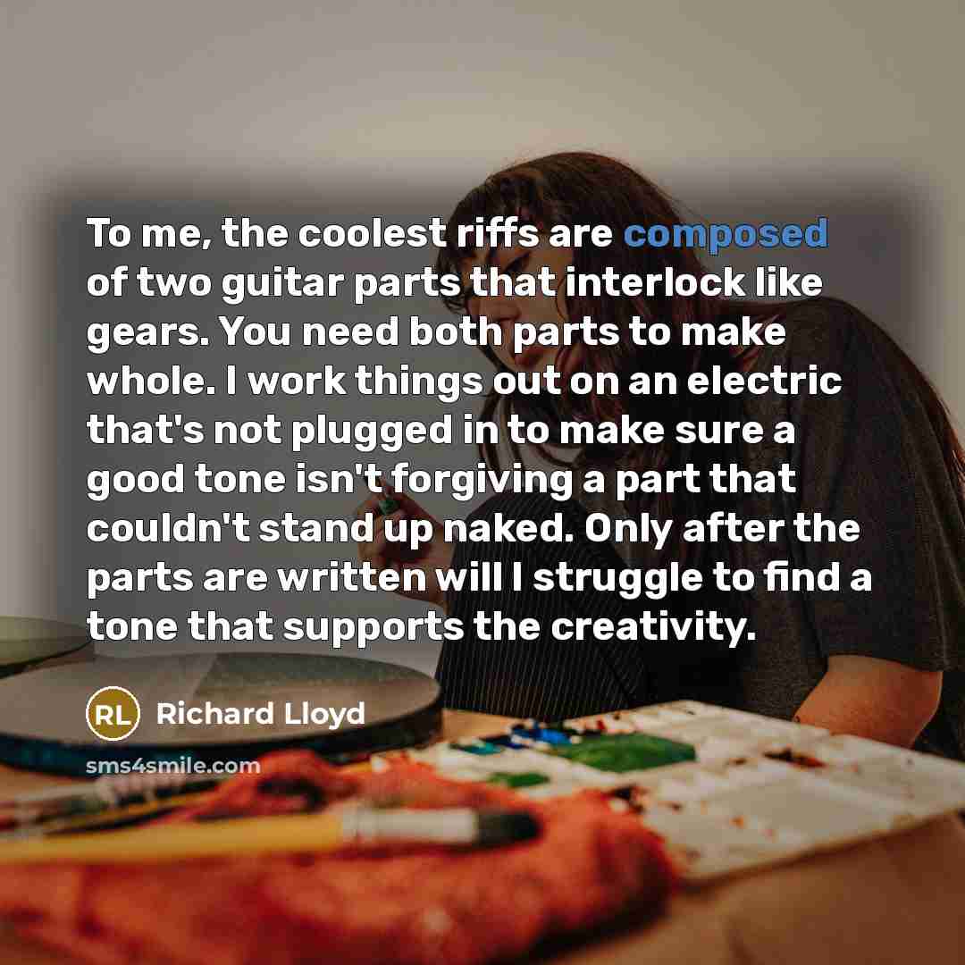 “To me, the coolest riffs are composed of two guitar…” quote by Richard Lloyd