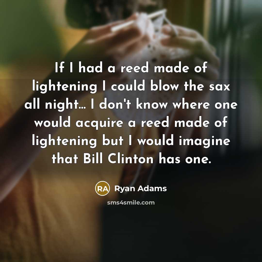 “If I had a reed made of lightening I could…” quote by Ryan Adams