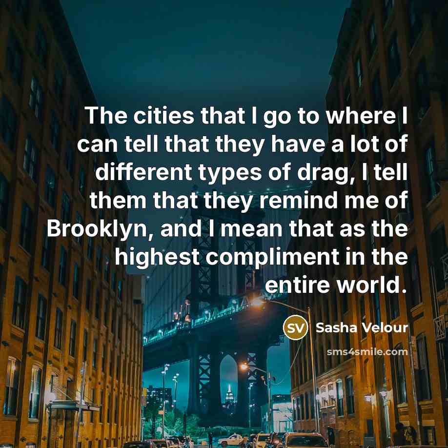 “The cities that I go to where I can tell…” quote by Sasha Velour
