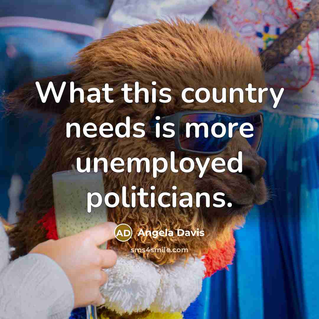 “What this country needs is more unemployed politicians.…” quote by Angela Davis