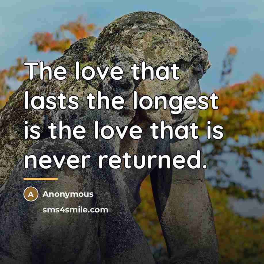 “The love that lasts the longest is the love that…” quote by Anonymous