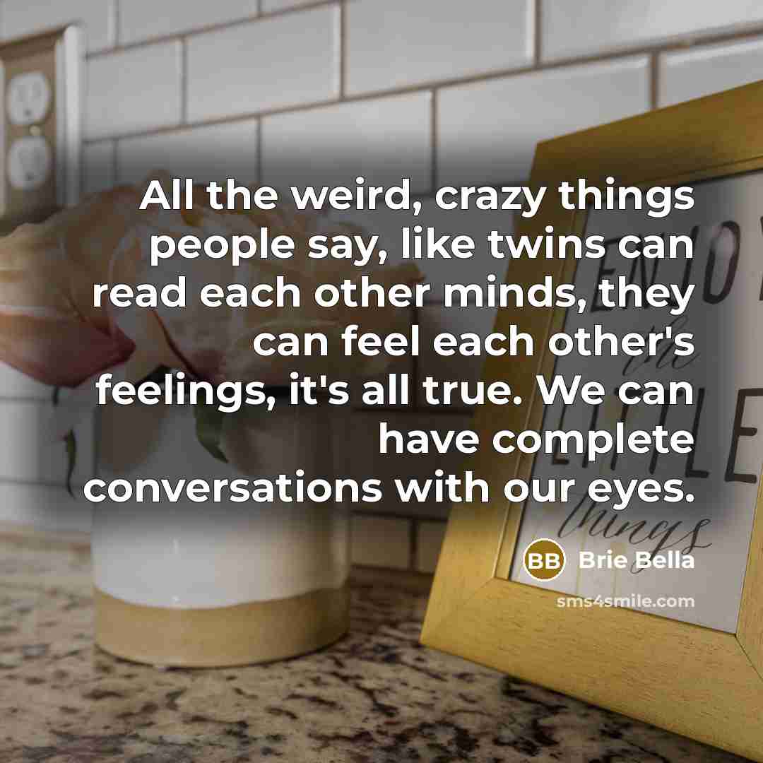 “All the weird, crazy things people say, like twins can…” quote by Brie Bella