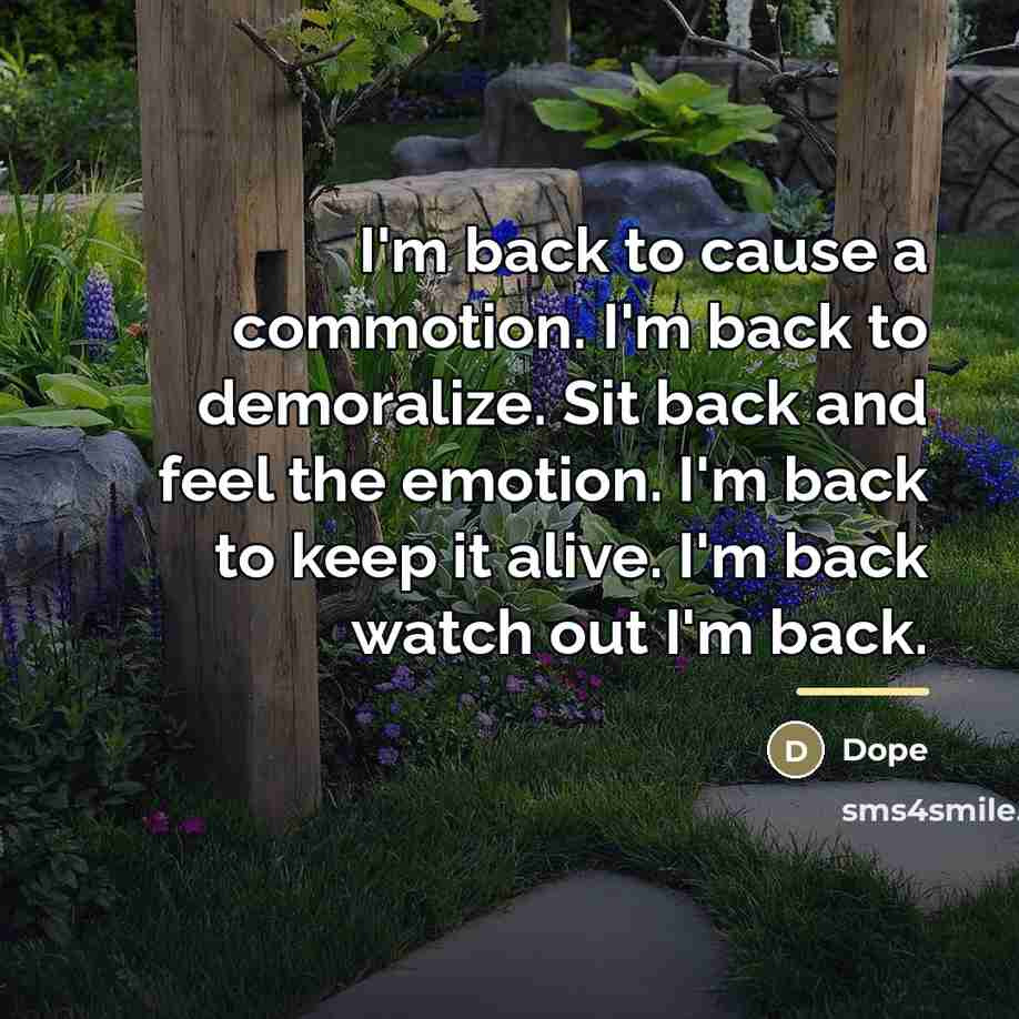 “I'm back to cause a commotion. I'm back to demoralize.…” quote by Dope