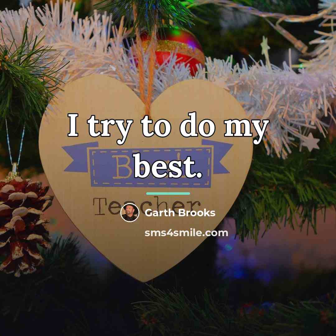 “I try to do my best.…” quote by Garth Brooks