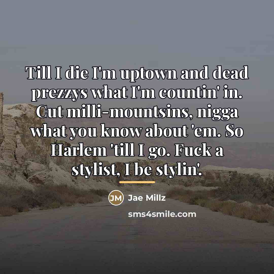“Till I die I'm uptown and dead prezzys what I'm…” quote by Jae Millz