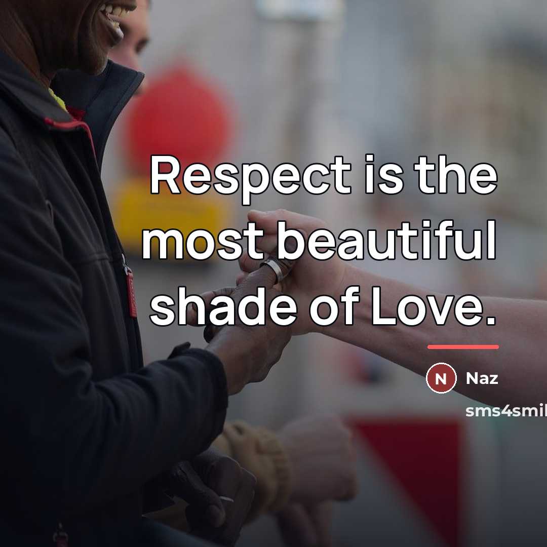 “Respect is the most beautiful shade of Love.…” quote by Naz