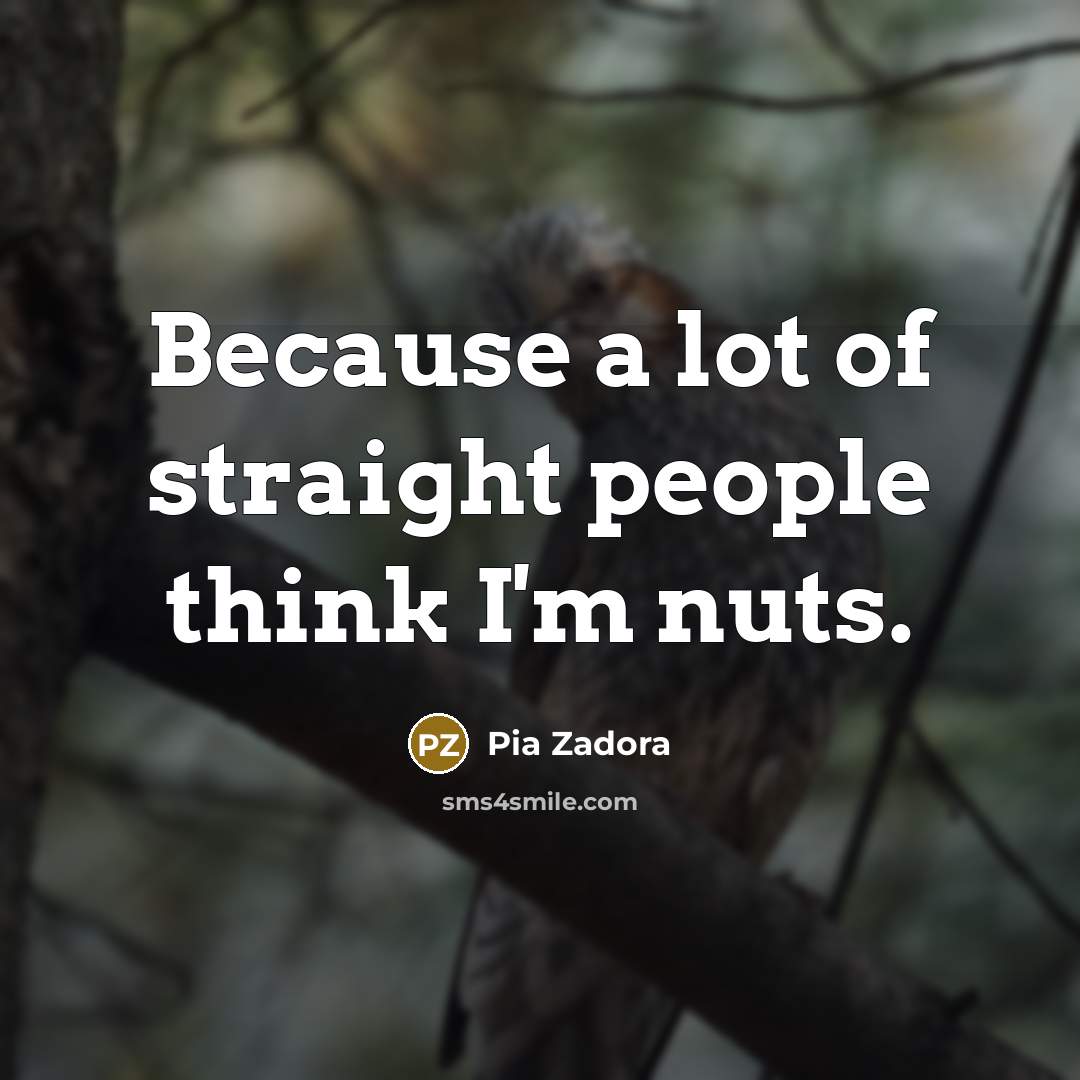 “Because a lot of straight people think I'm nuts.…” quote by Pia Zadora