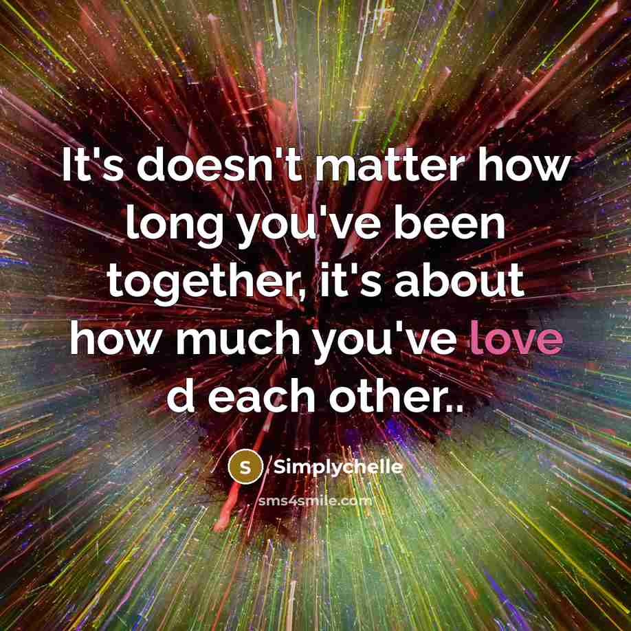 “It's doesn't matter how long you've been together, it's about…” quote by Simplychelle