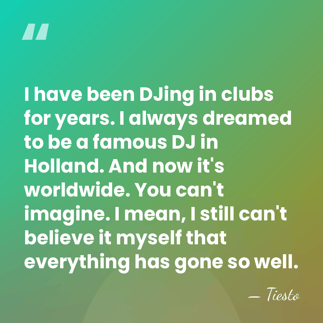 I have been DJing in clubs for years. I always dreamed to&hellip; - Tiesto