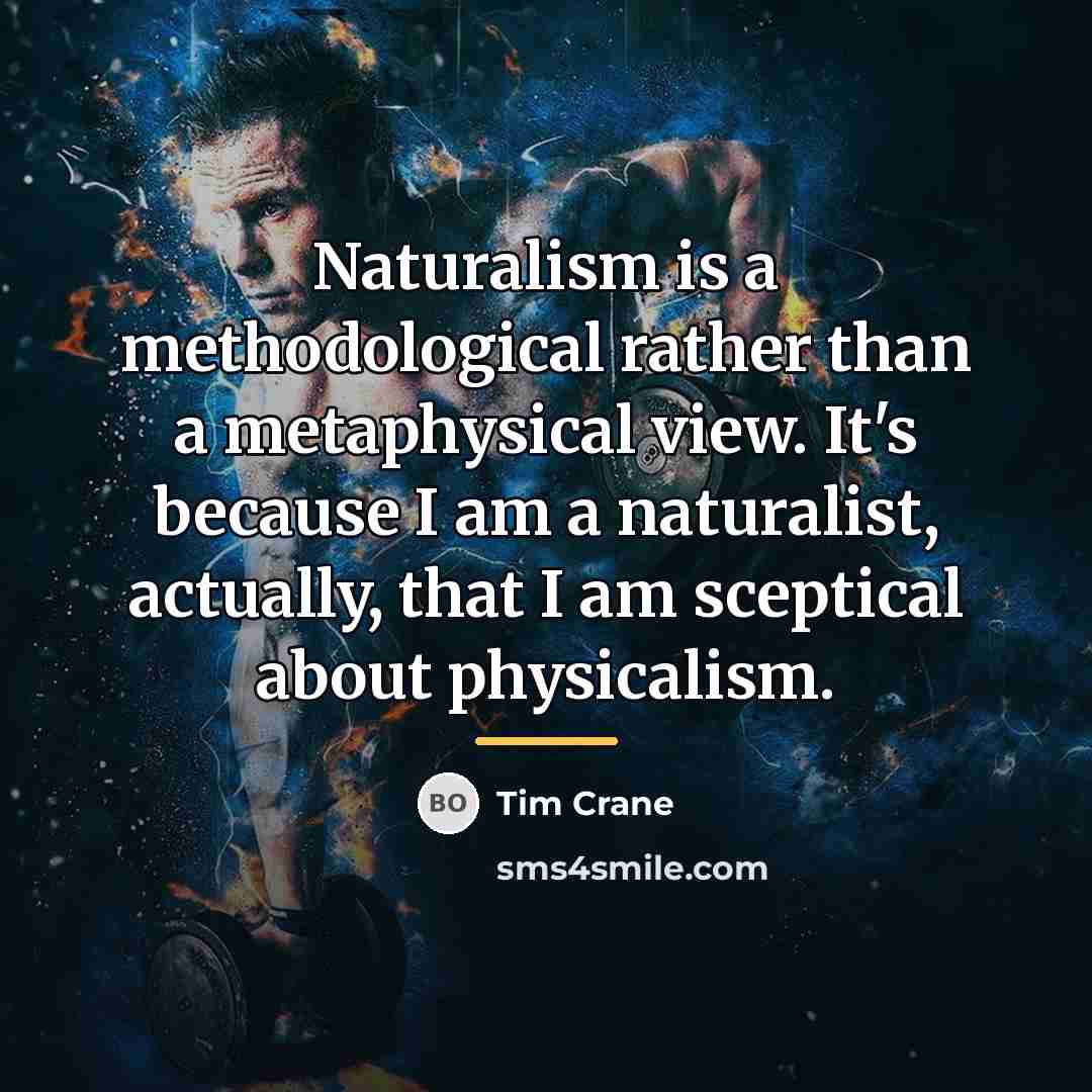 “Naturalism is a methodological rather than a metaphysical view. It's…” quote by Tim Crane