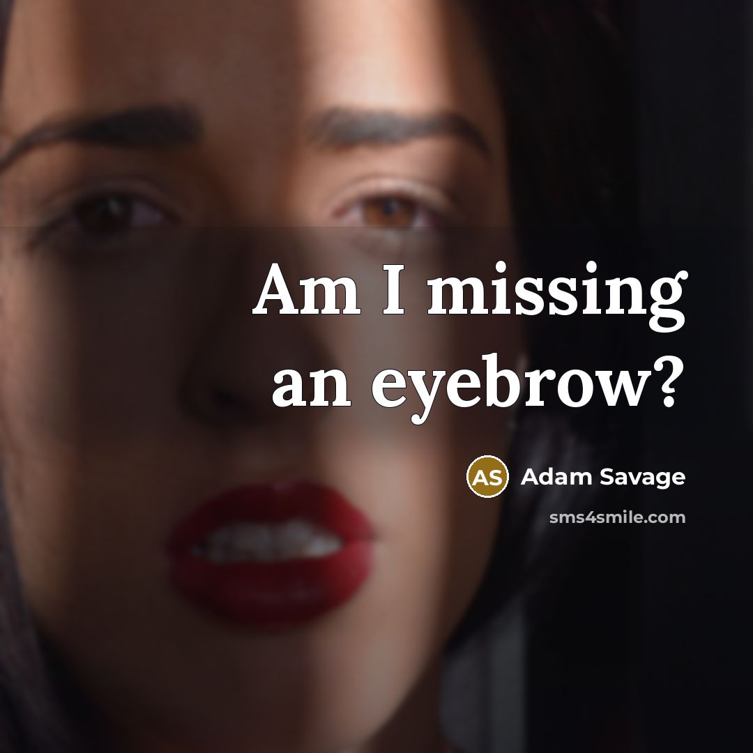 “Am I missing an eyebrow?” quote by Adam Savage