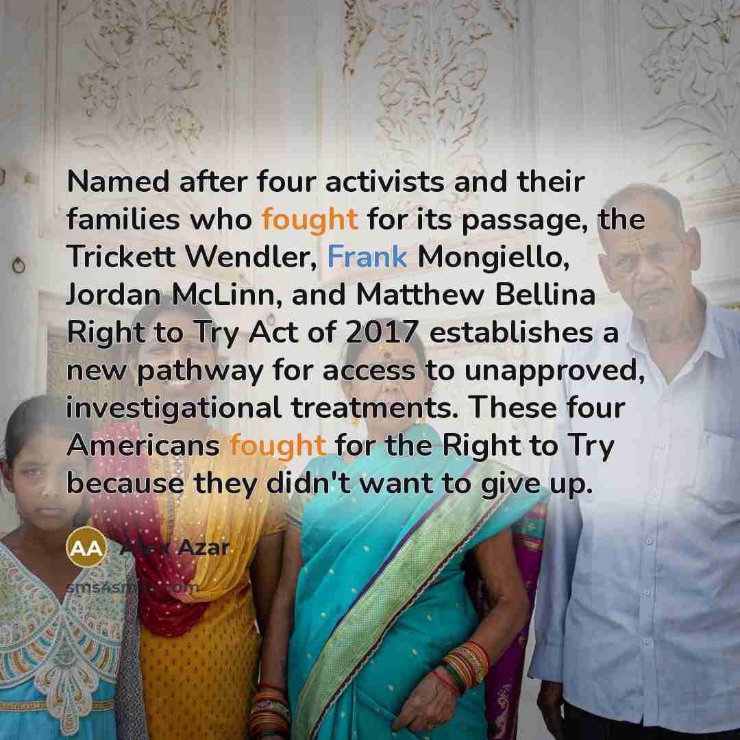 “Named after four activists and their families who fought for…” quote by Alex Azar