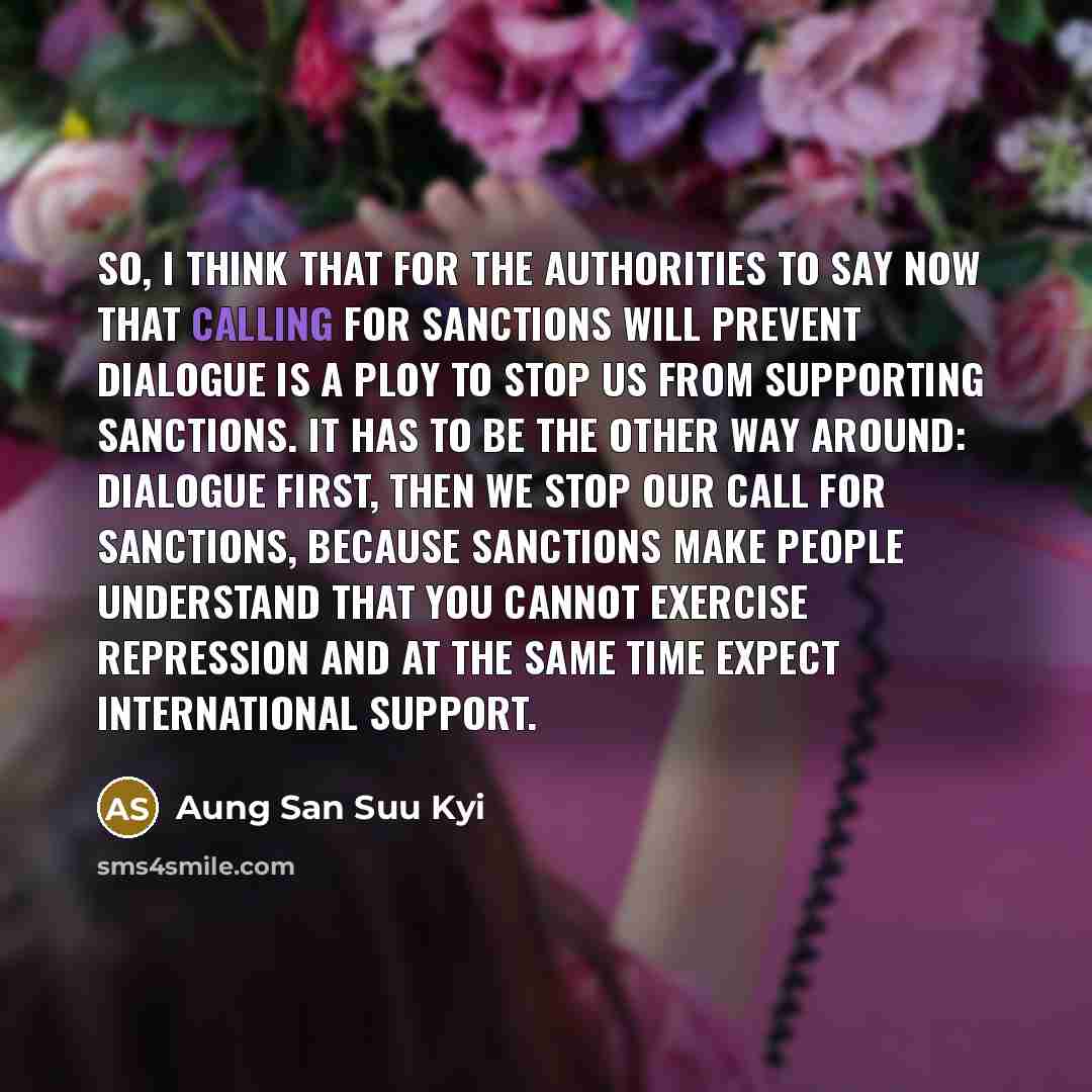 “So, I think that for the authorities to say now…” quote by Aung San Suu Kyi