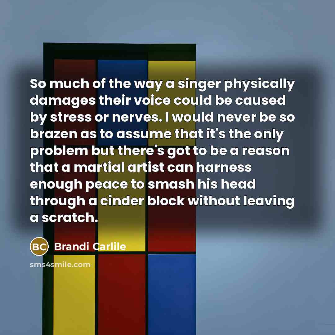 “So much of the way a singer physically damages their…” quote by Brandi Carlile