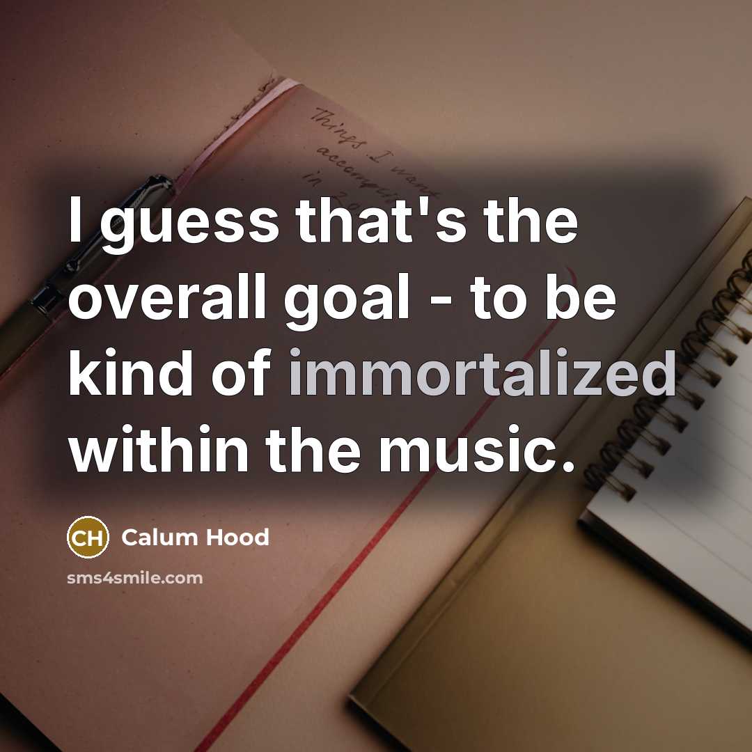 “I guess that's the overall goal - to be kind…” quote by Calum Hood