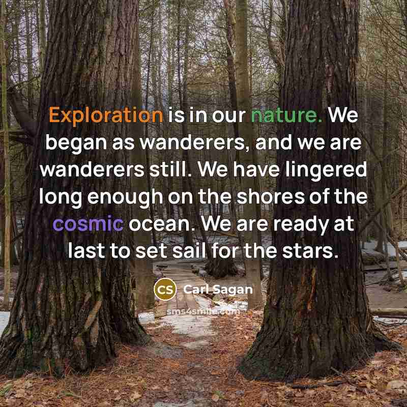 “Exploration is in our nature. We began as wanderers, and…” quote by Carl Sagan