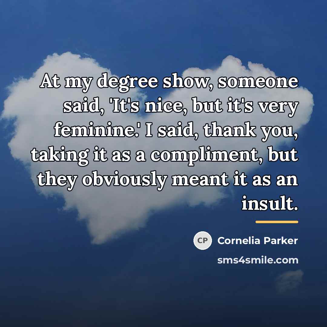 “At my degree show, someone said, 'It's nice, but it's…” quote by Cornelia Parker