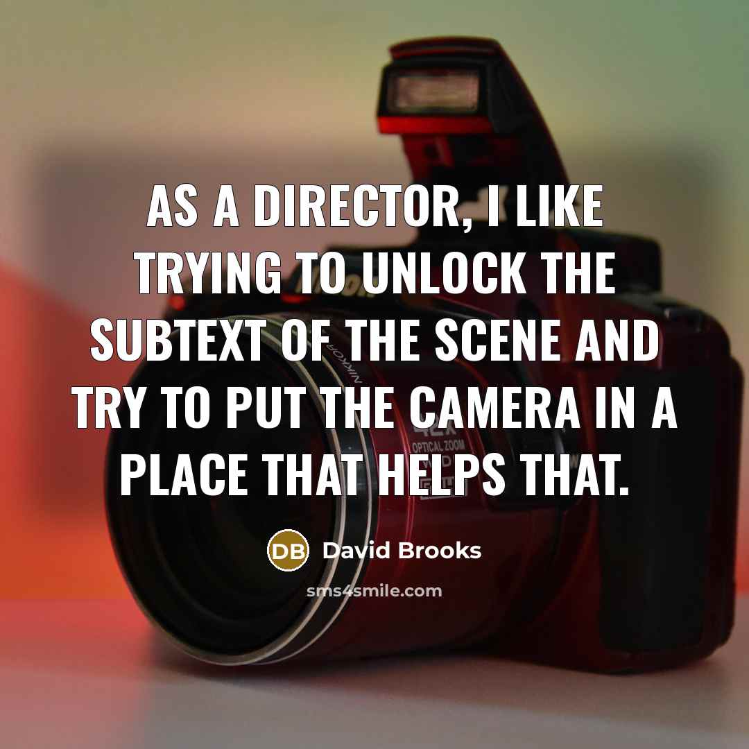 “As a director, I like trying to unlock the subtext…” quote by David Brooks