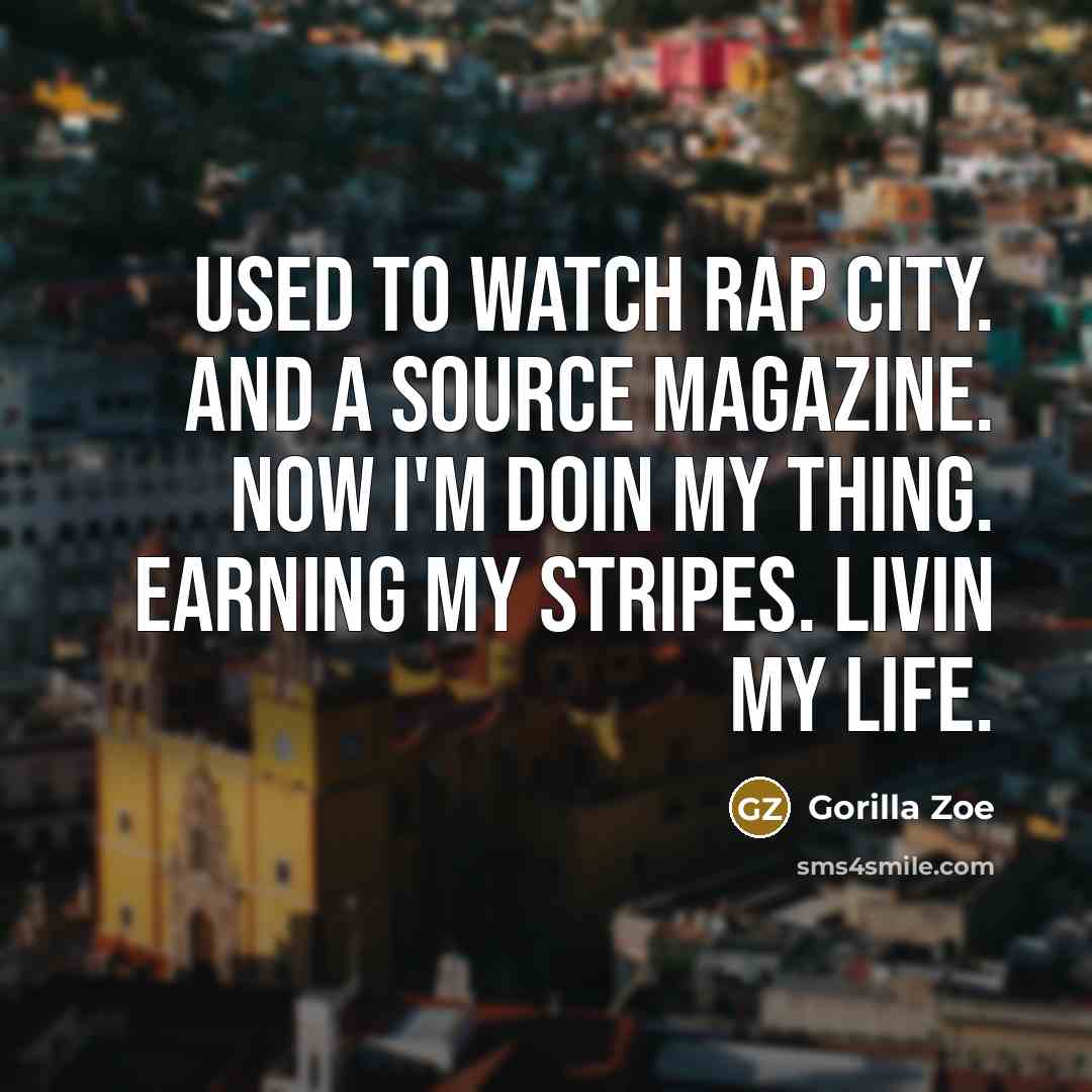 “Used to watch Rap City. And a Source magazine. Now…” quote by Gorilla Zoe
