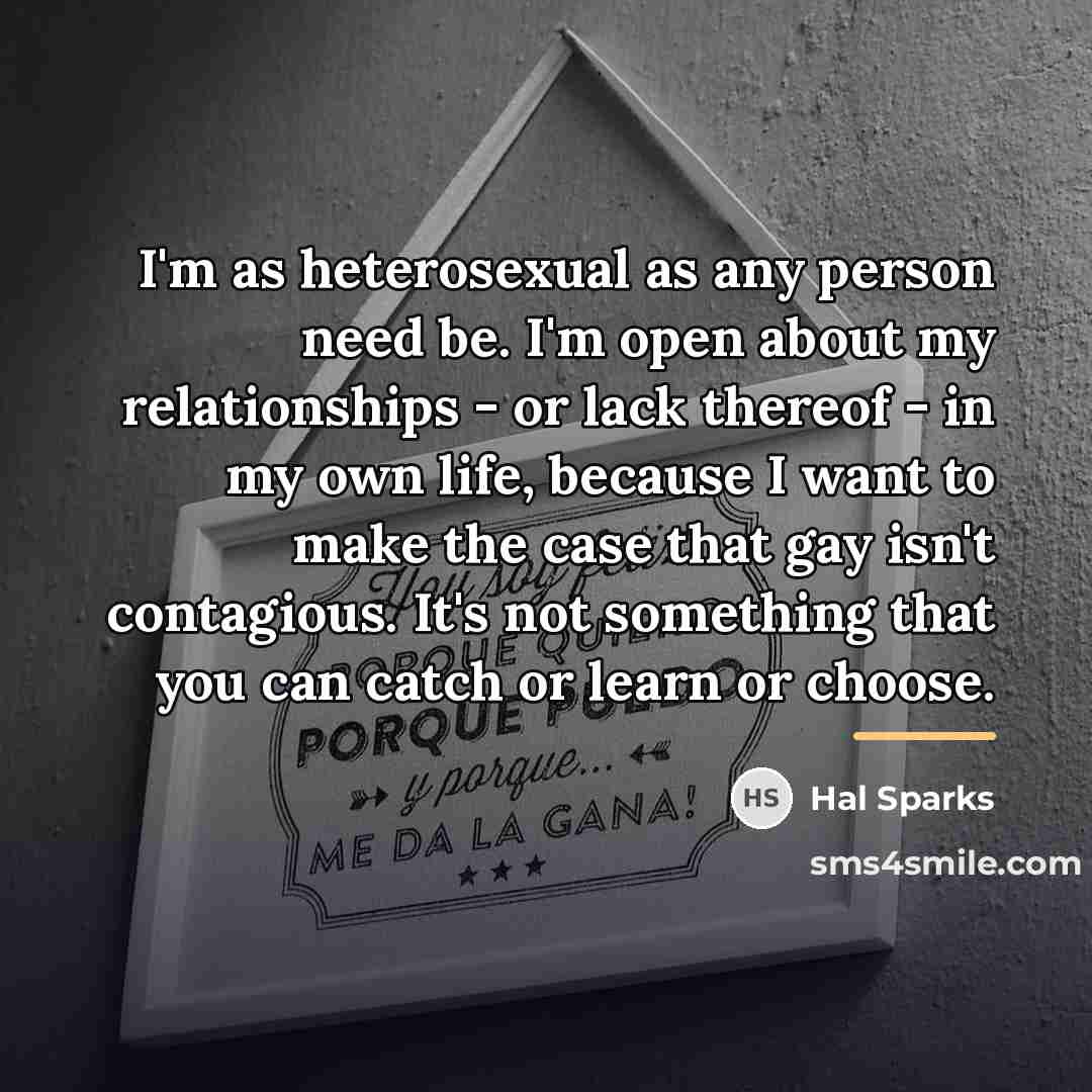 “I'm as heterosexual as any person need be. I'm open…” quote by Hal Sparks