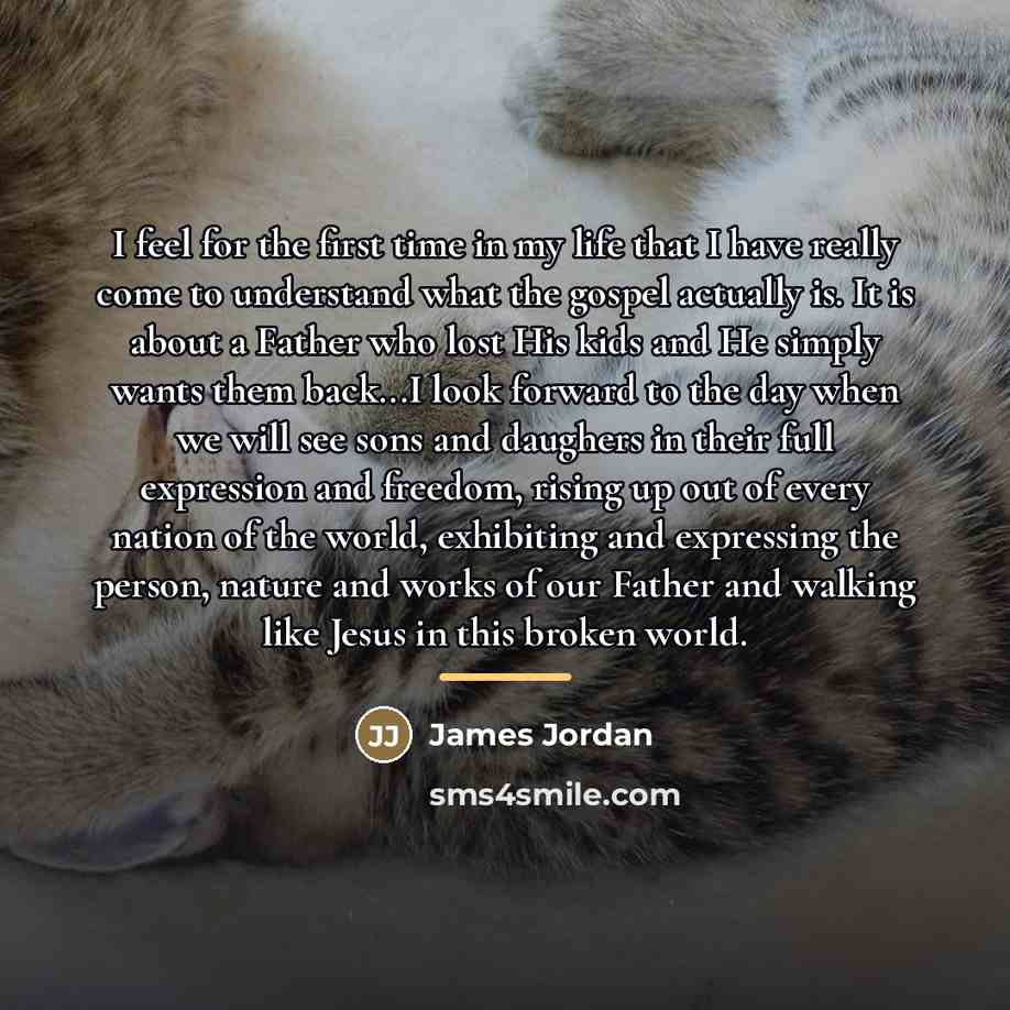 “I feel for the first time in my life that…” quote by James Jordan