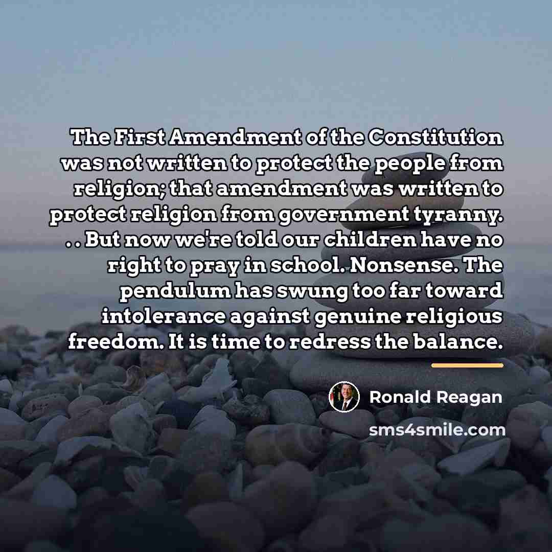 “The First Amendment of the Constitution was not written to…” quote by Ronald Reagan